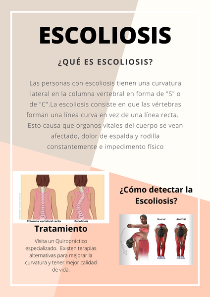 Escoliosis:  curvatura de la espina dorsal.