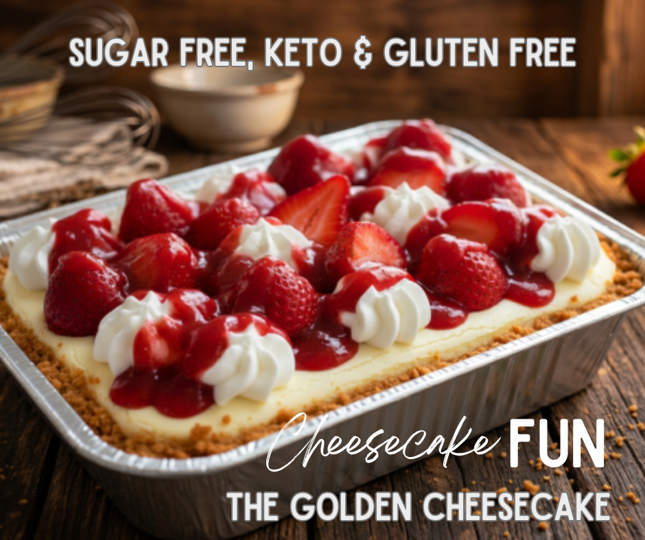 The Golden Cheesecake (Family Edition) SUGAR FREE, KETO, & GLUTEN FREE